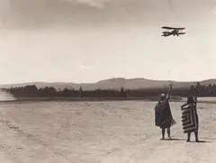 Charles Troughton Clark, Jean Batten Leaving Rotorua, sepia print