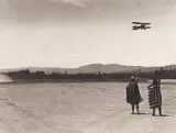 Charles Troughton Clark, Jean Batten Leaving Rotorua, sepia print