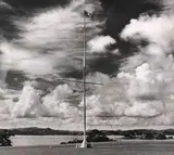Eric Lee-Johnson, Flagstaff at Waitangi, black and white photo