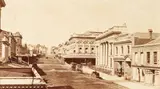 Photographer Unknown, Looking up Queen Street, Auckland, albumen print