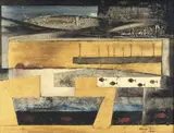 Henry Bell, Coastline, oil and metallic pigment on board