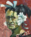 Denis Knight Turner, Maori Chief, oil on board