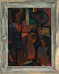 Louise Henderson, Glass Forms, oil on glass
