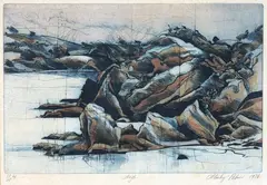 Leigh by Stanley Palmer, bamboo engraving, 17/60, sold Jun 2022