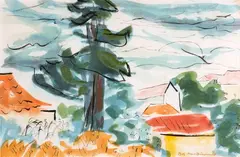 Douglas MacDiarmid, The Fir Tree, watercolour