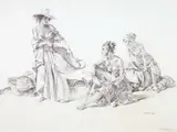 William Russell Flint, Group of Idlers, offset print