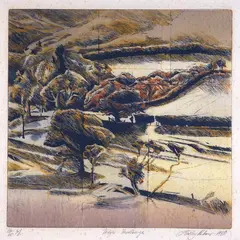 Hedges – Haratanga by Stanley Palmer, bamboo engraving, 26/60, sold Jun 2022