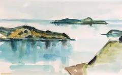 Hauraki Gulf by Helen Brown, watercolour, sold Jun 2022