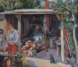 Ivy Margaret Copeland, The Bach at Piha, oil on canvasboard