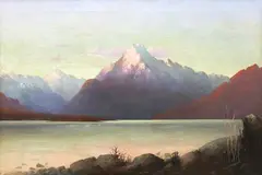 John Douglas Perrett, South Island Lake Scene, oil on canvas