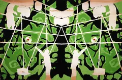 Asakusa Lanterns by Edward Fuller, acrylic on canvas, sold Jun 2022