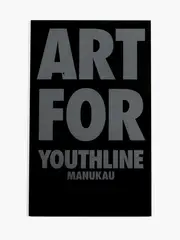 Art for Youthline by Billy Apple, laser etched acrylic, edition of 200, sold Jun 2022