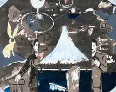 Grant Beran, Martin Phillipps – Bliss (after Charles Heaphy), applied collage and pigment on photographic paper mounted to canvas