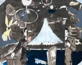 Grant Beran, Martin Phillipps – Bliss (after Charles Heaphy), applied collage and pigment on photographic paper mounted to canvas