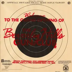 Michael Parekōwhai, The Beverley Hills Gun Club, Gow Langsford Gallery, June 2000, exhibition invitation printed on found National Rifle Association poster