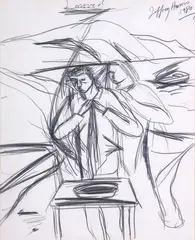 I Moved by Jeffrey Harris, graphite on paper, sold Jun 2022