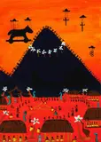 Andy Leleisi’uao, Alphabet Mountain, oil on canvas