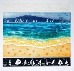 Cynthia Taylor, Sails on the Harbour, etching, 60/80