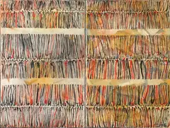 Jean Horsley, Untitled – Abstract, oil on board, diptych