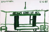 Michael Stevenson, Jesus Loves Us All, acrylic on paper