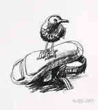 Michael Smither, Bird on my Sandal, lithograph
