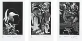 Bill Hammond, Pretty 1, 2 and 3, etchings, 8/24, triptych