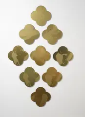 Max Gimblett, Remembrance, silkscreen on lacquered brass quatrefoil, 9 parts