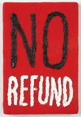 No Refund by Peter Robinson, oil on felt laid onto canvas, sold Jun 2022