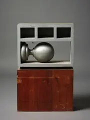 Terry Powell, Untitled, cast metal on artist's wooden base, c. 1972