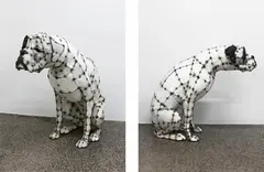 Boxer (Humphrey) by Hannah Kidd, steel rod, corrugated iron, paint, 2010, sold Jun 2022