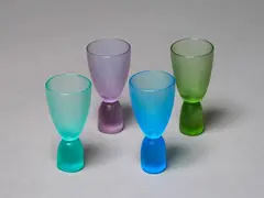 Hoanna Stachl, Set of four coloured goblets, cast glass