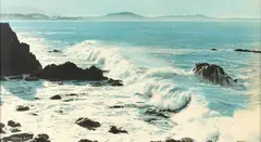 Whites Aviation, Kaikoura Coast, hand-coloured photograph