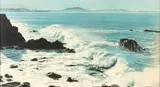 Whites Aviation, Kaikoura Coast, hand-coloured photograph