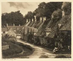 George Chance, Arlington Row, Bibury, gelatin silver print exposed through a textured screen