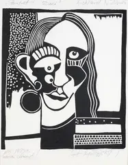 Henryk Szydlowski, Portrait of Suzi, linocut, A/P