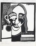 Henryk Szydlowski, Portrait of Suzi, linocut, A/P