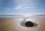 Matheson Beaumont, Boulder at Moeraki, colour ektachrome print