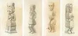 Anna Lois White, Four Studies of Tiki Figures, graphite on paper