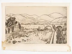 Józef Hecht, Banyuls sur mer, etching