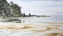 John Crichton, Untitled - Beach Scene, pencil and ink