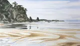John Crichton, Untitled - Beach Scene, pencil and ink