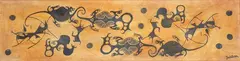 Ard (Rex) Fairburn, Rock Art Design, stencil on cotton laid onto board