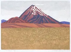 Fassett Burnett, Ngauruhoe, lithograph, 9/30