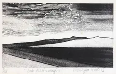 Marilynn Webb, Lake Mahinerangi 16, etching, 5/20