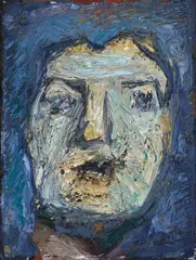 Self Portrait by Philip Trusttum, oil on board, c. 1978, sold Jun 2022