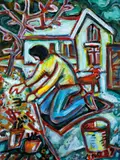 Nigel Brown, Home Gardener, acrylic on paper