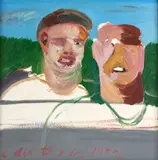 Jeffrey Harris, Two Studies of a Head, oil on canvas
