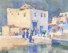 Ella Spicer, Arab Street Scene, watercolour