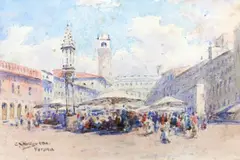 Verona by Charles Worsley, watercolour on paper, offered Jun 2022