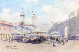 Charles Worsley, Verona, watercolour on paper